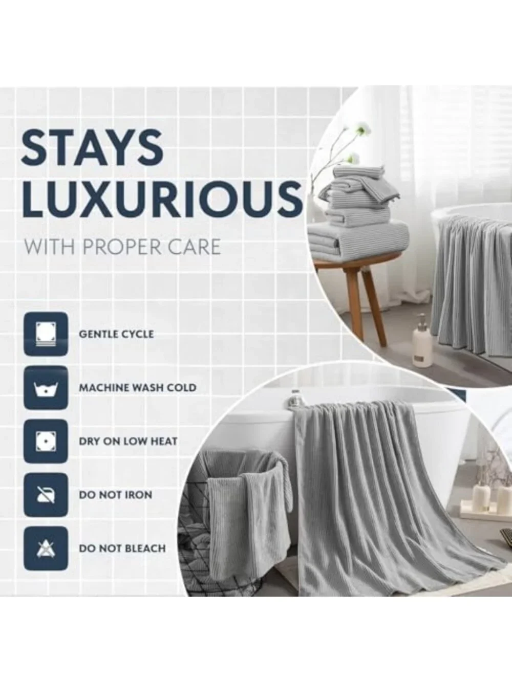 Oversized 4-Piece Bath Towel Set - Ultra Soft, Extra Large, Quick Dry, Luxury